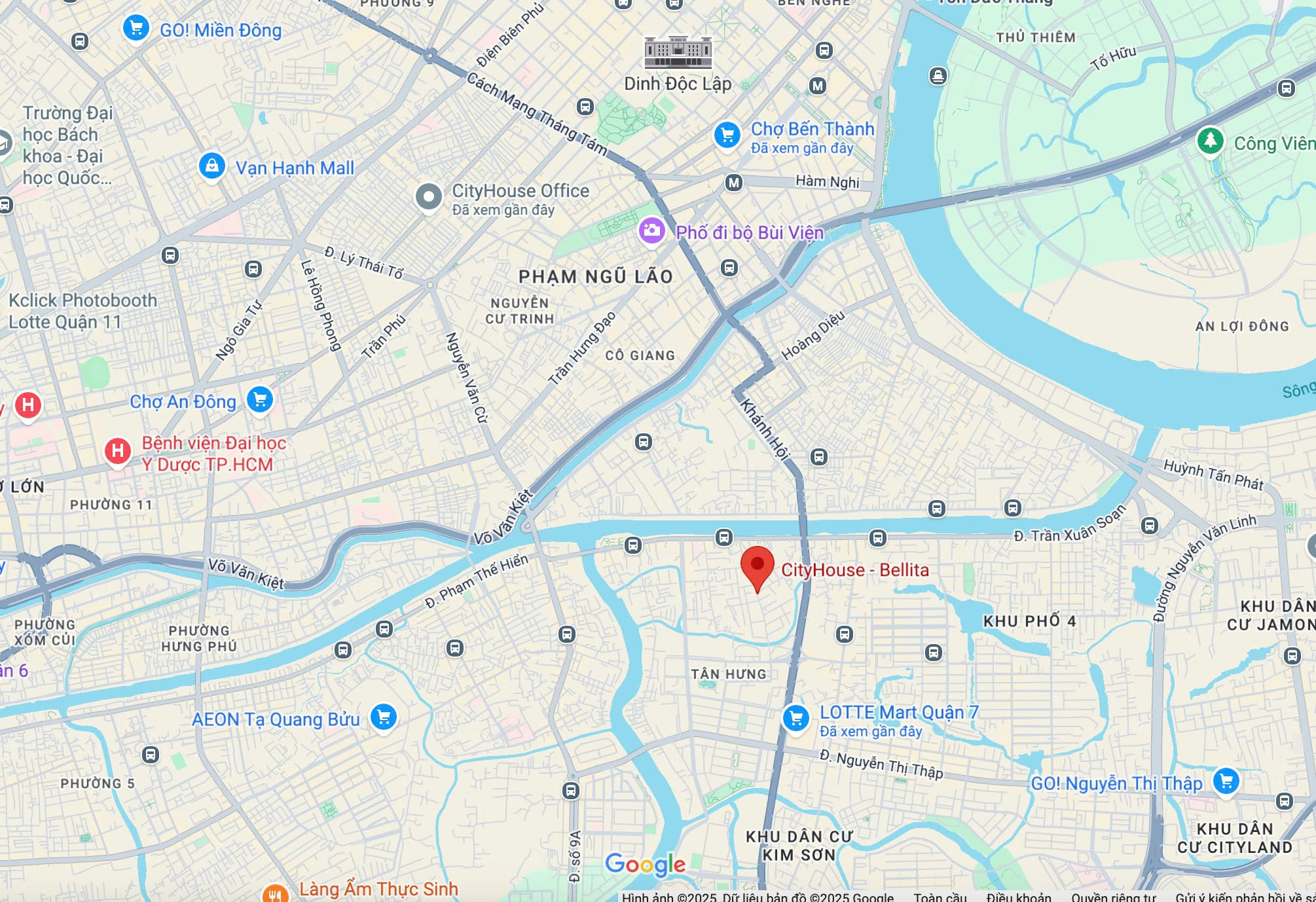 Vị trí Quận 7 di chuyển đến các Quận lân cận