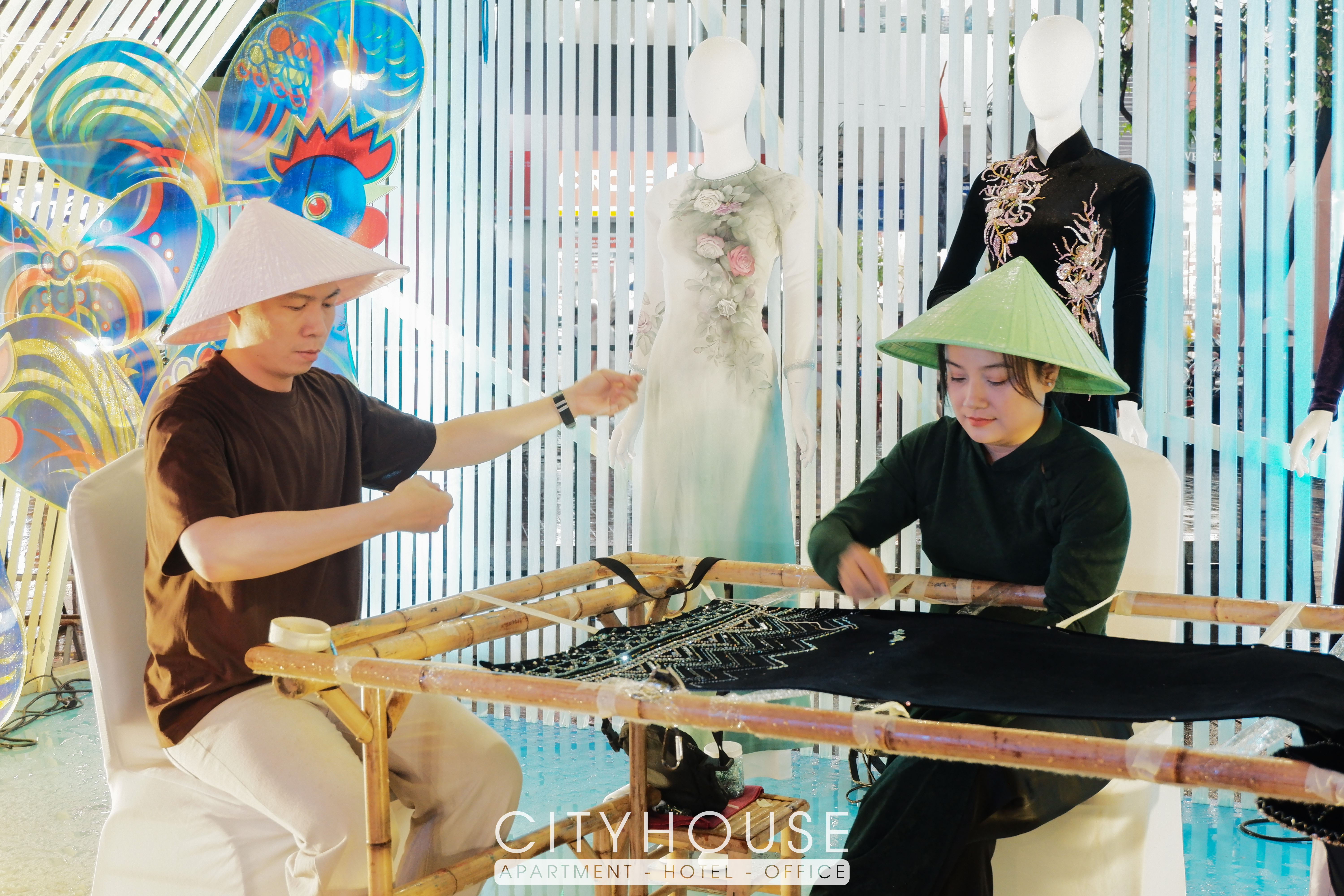 Không gian trưng bày và trải nghiệm tại Lễ hội Áo dài