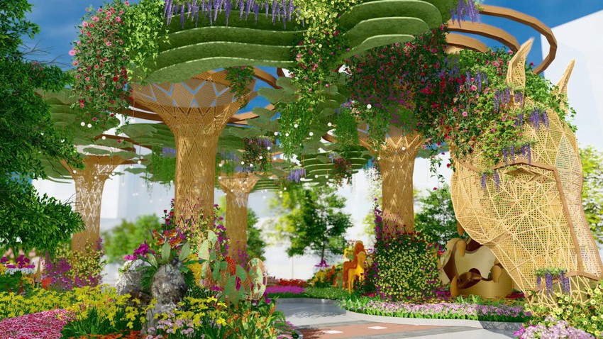 Điểm nhấn của Đường hoa năm nay là “Nhất mã thong dong”, là linh vật lớn nhất Đường hoa với chiều cao gần 7 m.