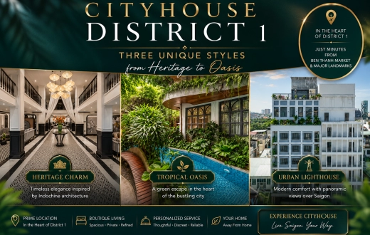CityHouse Quận 1: Ba Sắc Thái Lưu Trú Từ Di Sản Đến Ốc Đảo Xanh